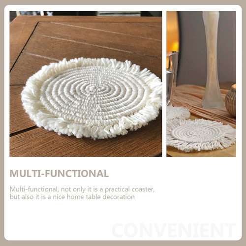 Posavasos Tejido Absorbente Hecho A Mano, Tapete Resistente