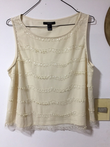 Top Bordado Con Brillo Talle L Forever 21 Divino