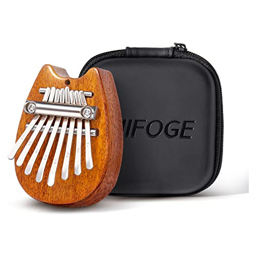 Mifoge Mini Kalimba Thumb Piano 8keys Wooden,exquisite Finge