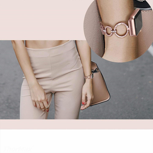 Extensible Applewatch/t500 Dama Ajustable Aros Elegantes Ancho De La Correa 42 Color Rosa Dorado