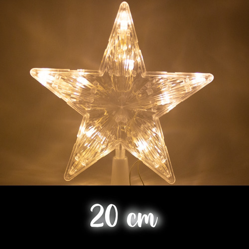 Estrella Fugaz Punta De Arbol Navideño Luz Cálida Led