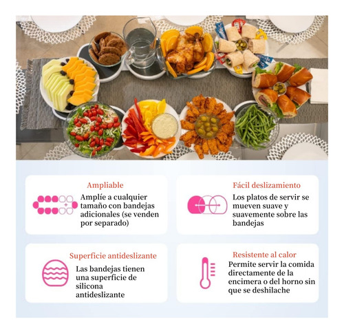 Lazy Susan Para Mesa De Comedor Bandeja Giratoria Plato