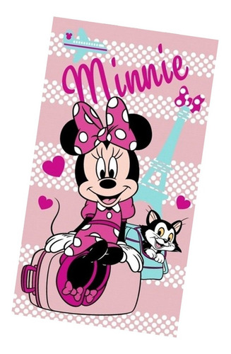 Toalla De Baño Gato Figaro Minnie Microfibra Poliester Niña