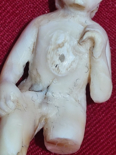 Niño Dios Miniatura Marfil Antiguo En Su Nicho (Usado)