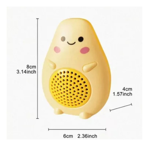 Bocina Mini Bluetooth Recargable Inalámbrica Aguacate Amarillo