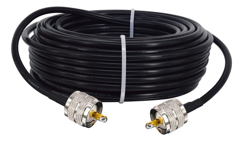 Boobrie Cable Coaxial Rg58 Pl259 Uhf De 49.2 Pies, Adaptador