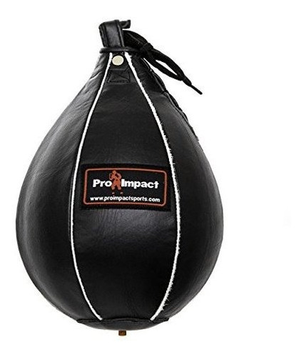 Pro Impact Genuine Leather Speedbag Black - Heavy Duty Ball