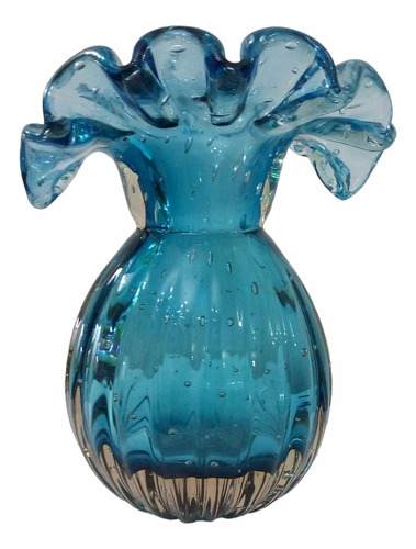 Vaso De Murano Azul 22 X 17 Cm