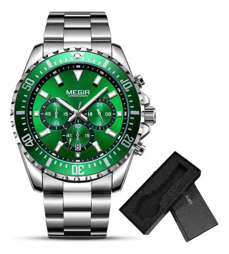 Relojes Megir Chronograph Luminous De Acero Inoxidable