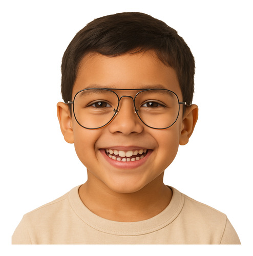 Armação De Óculos Infantil Com Lente Sem Grau Menino Menina Cor Preto/prata
