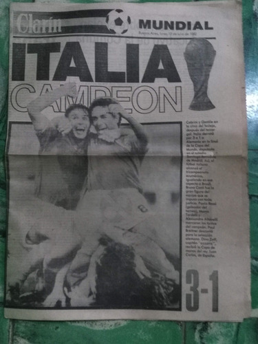 Diario Clarin - El Deportivo - Italia Campeon Mundial 1982