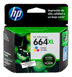 Tinta Hp 664xl Color Deskjet Ink Advantage 1115/2134/2675