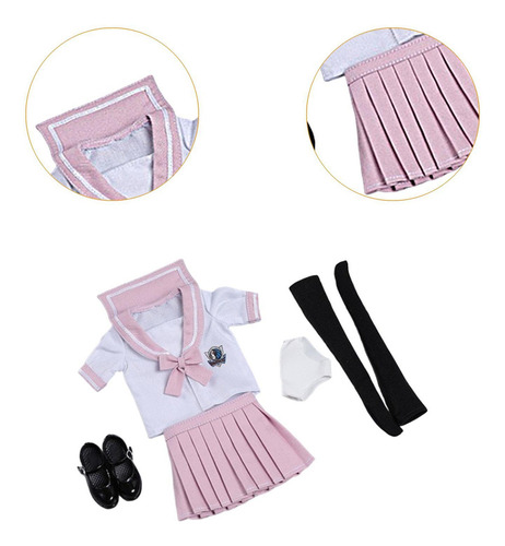 Traje De Uniforme De Colegiala A Escala 1:6, Ropa Para