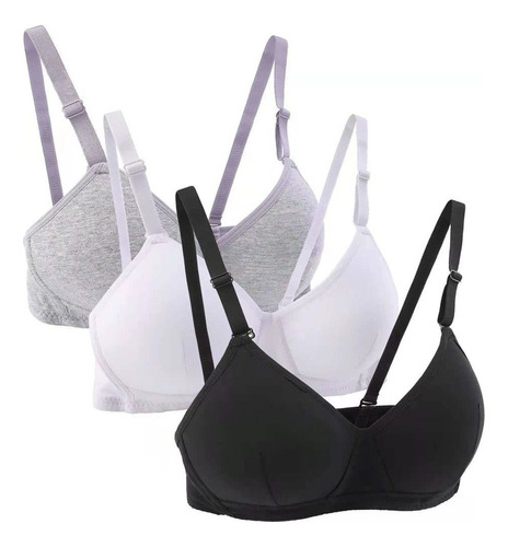 Brasier Deportivo Para Niñas, 3 Unidades