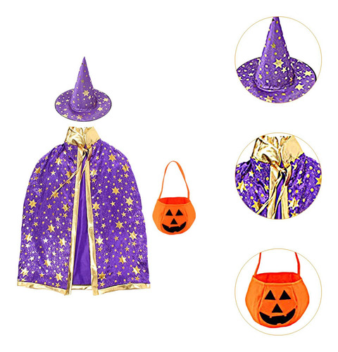 Conjunto De Disfraz De Halloween Para Niños Con Capa De