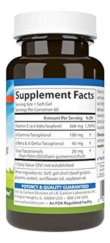 A – E-gems Elite, 400 Ui De Vitamina E Con Tocoferoles Y Tocotrienoles, Salud Cardaca Y Bienea Ptimo, Antioxidante, 60 Geles Blandos