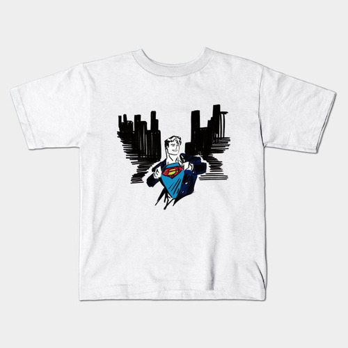 Remera Blanca Bichos Niño Niña Adultos Superman A 14