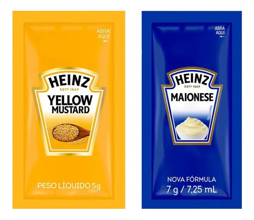 Combo Heinz Mostarda E Maionese Sachês Lanches Porções Deliv