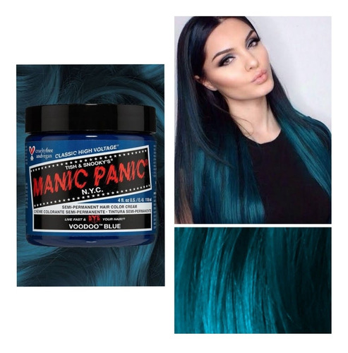Tinte En Crema Semipermanente Manic Panic Voodoo Blue118ml