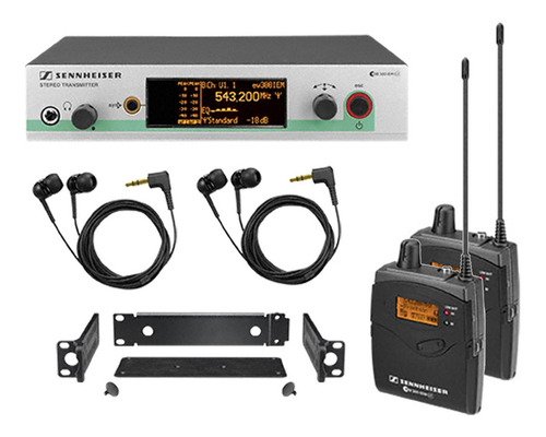 Imagen 1 de 3 de Sistema De Monitoreo Doble In Ear Sennheiser Ew300 2iem G3 A