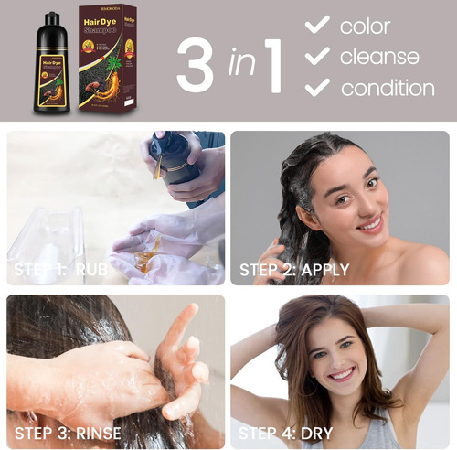 Shampoo De Tintura De Cabelo Fedulili 3 Em 1 Champu Para Can