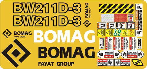 Calcomanías Para Bomag Bw211d-3 Opcion 2