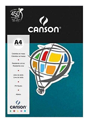 Papel Color Mar Do Caribe A4 C/10 Canson