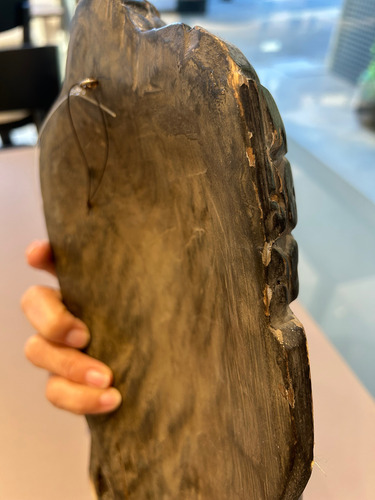 Máscara Buda En Madera Tallada Bali Con Averias Madera (Usado)