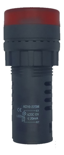 Alarma Audible Tipo Buzzer Con Luz Piloto Roja 22mm 12 Vdc