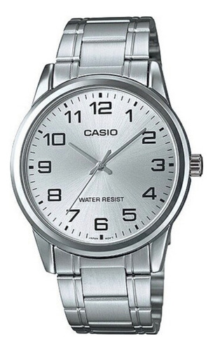 Reloj Casio Quartz Mtpv001 7bhombre Acero Correa Plateado Bisel Plateado Fondo Plateado MTP-V001D-7B