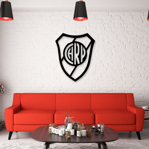 Cuadro River Plate Escudo Futbol Acero 42x50 Cm