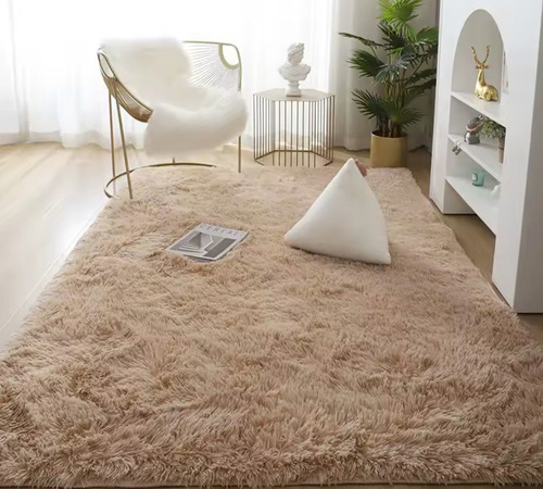 2x1,4 Mts Alfombras Nórdicas Pelo Largo Colores Ancho 1.4 M Color Taupe Diseño De La Tela Liso Largo 2 M