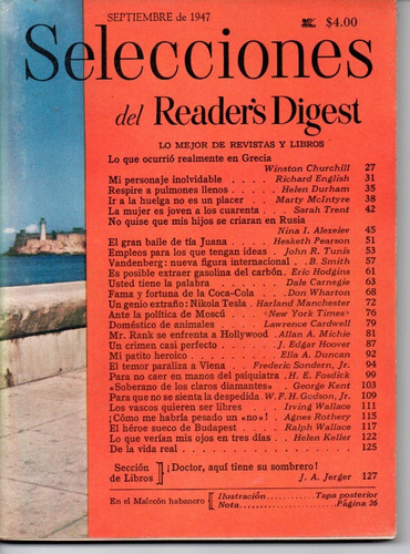 Selecciones Del Reader´s Digest Nº82 Septiembre 1947