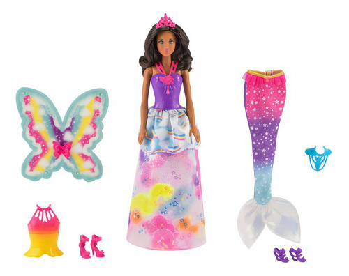 Barbie Dreamtopia Rainbow Cove 18looks Vestido Hadas Sirena