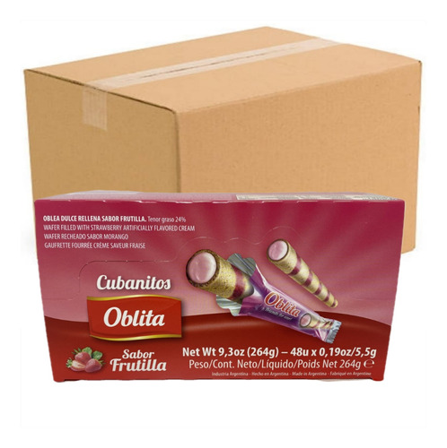 Cubanito Frutilla Oblita X48u (bulto X16) - Cotillón Waf