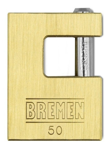 Candado Bronce Perno Horizontal Reforzado 50mm Bremen 7746 Color Dorado