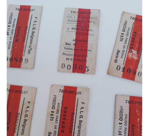 Antiguo Pasaje Boleto En Cartón Del Ferrocarril Tren, $c/u (Usado)