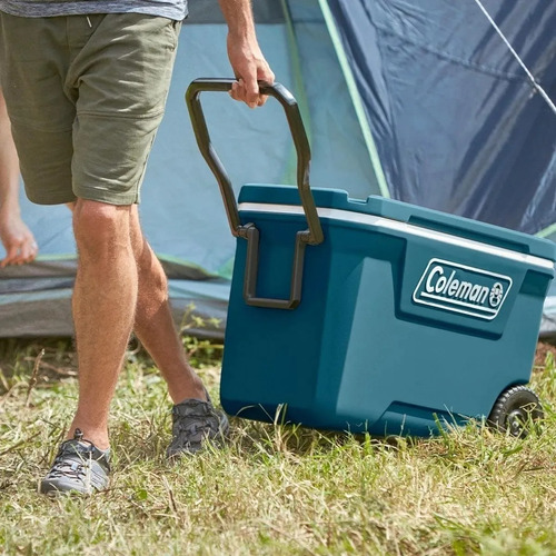 Imagen 5 de 5 de Conservadora Coleman 62qt Blue Con Ruedas Manija (no Envios)