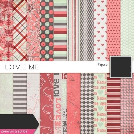 Kit De Papel Digital Shabby Chic Amor Love Me