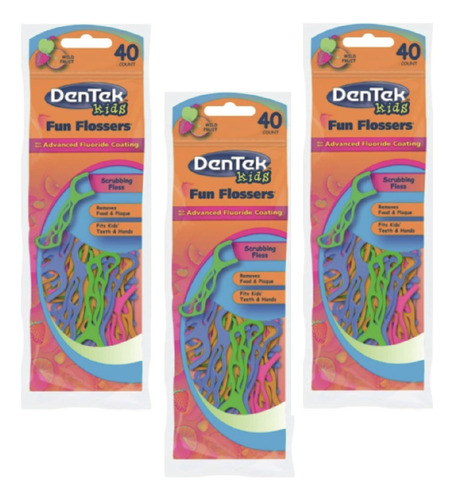 Hilo Dental Kids Con Mango Dentek Fun Flosser X40 Pack X3