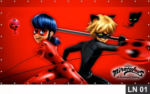 Painel Decorativo Festa Miraculous Ladybug #02 - 180x120