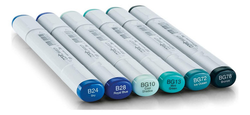 Marcadores De Bocetos Copic Sketch Tonos Azules 6 Piezas