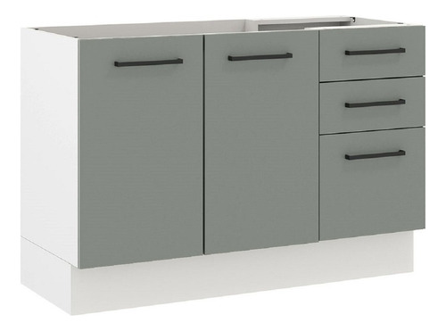 Mueble De Cocina Madesa 3 Cajones 2 Puertas 120 Cm Color Gris