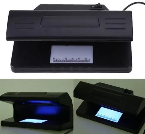  Detector de dinero con rayos UV, portátil, mini 2 en 1,  detección de billetes con luz ultravioleta, comprobador de falsificación  con cordón magnético, llavero : Productos de Oficina
