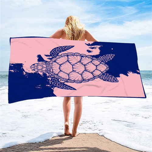Toalla De Playa C, Microfibra, Superligera, Acuarela Con For