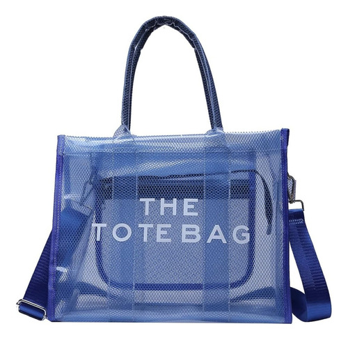 Cartera Tote Bag Jelly Alta Calidad Colores Vibrantes Azul