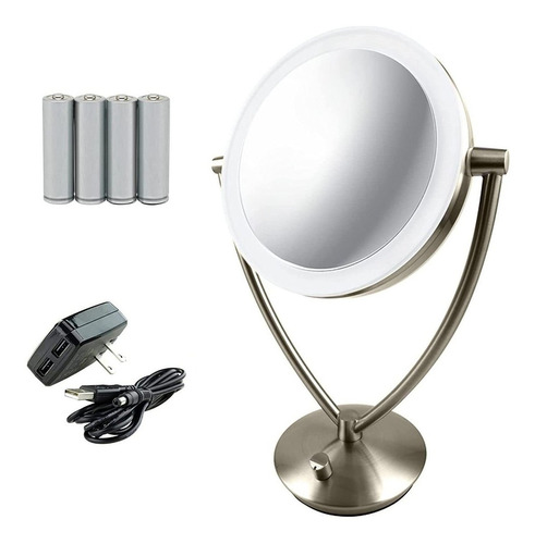 Ovente Mlt75br1x10x - Espejo De Maquillaje Con Luz Led De 10