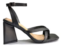 Comprar Sandalia De Mujer Fiesta Tiras Cruzadas Taco Medio Stefy