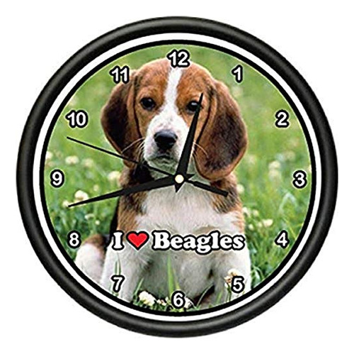 Beagle Reloj De Pared Mascota Perros Cachorro Criador R...