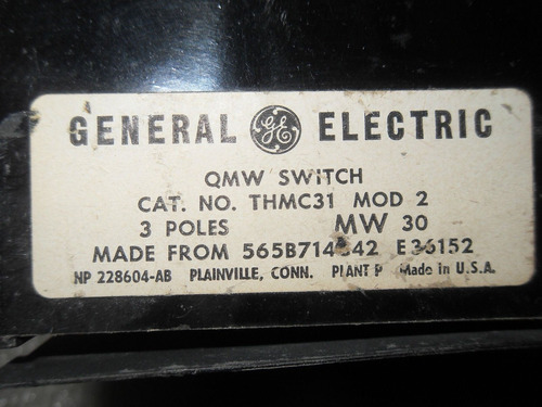 (y1) General Electric Thmc31 Heavy Duty Qmw Switch Ddq